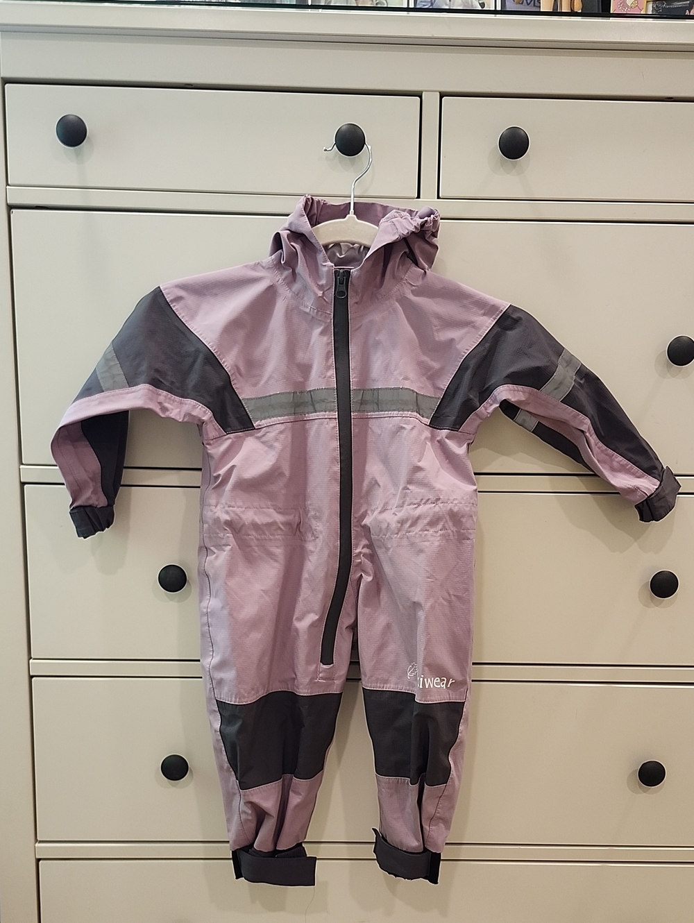 Oakiwear Lilac Waterproof Kids Rain Suit with Reflective Stripes
